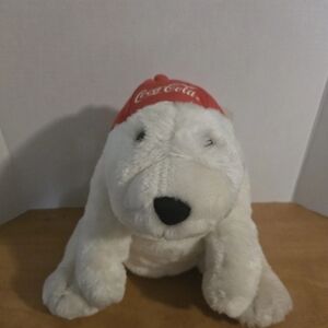 Coca Cola Red and White Plush Dog Toy